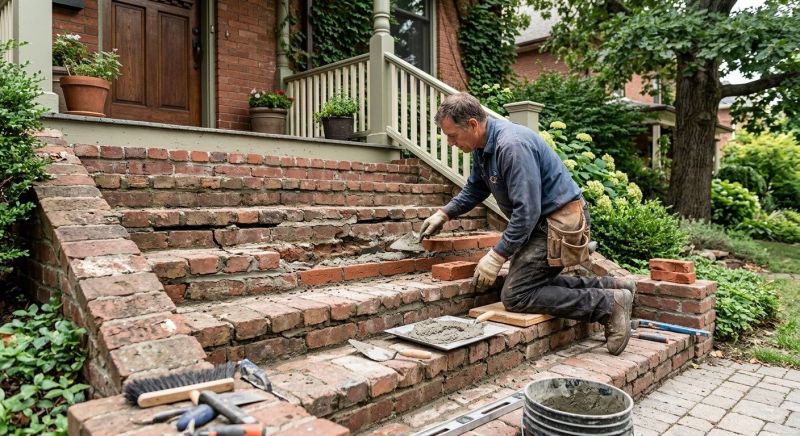 Brick Stairs Repair in Pickens County, GA