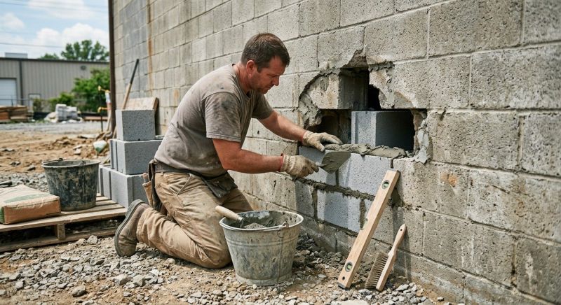 Cinder Block Wall Repair in Adairsville, GA
