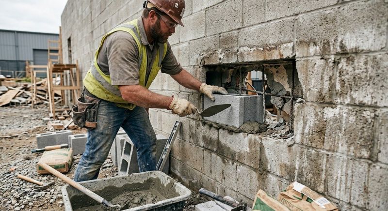 Cinder Block Wall Repair in Adairsville, GA