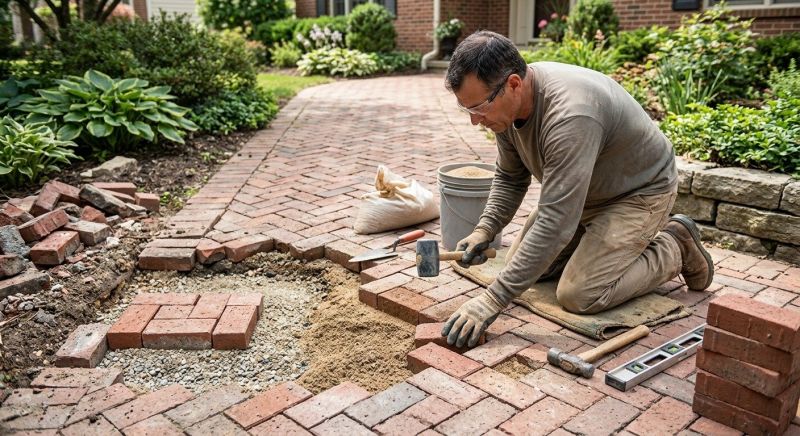 Entryway Brick Repair in Canton, GA