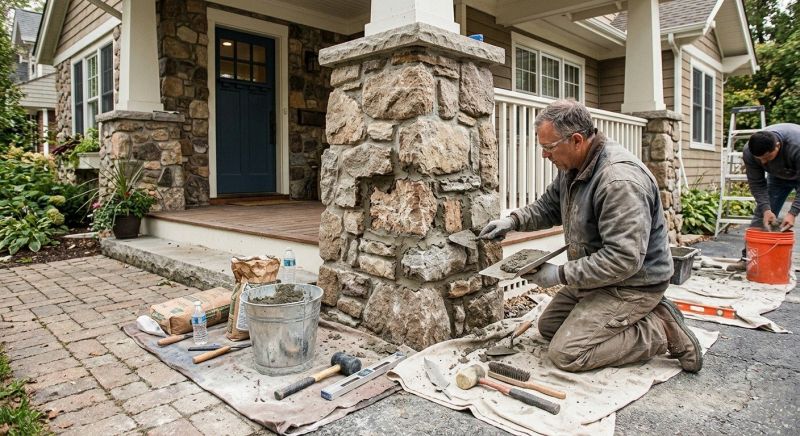 Stone Column Repair in Canton, GA